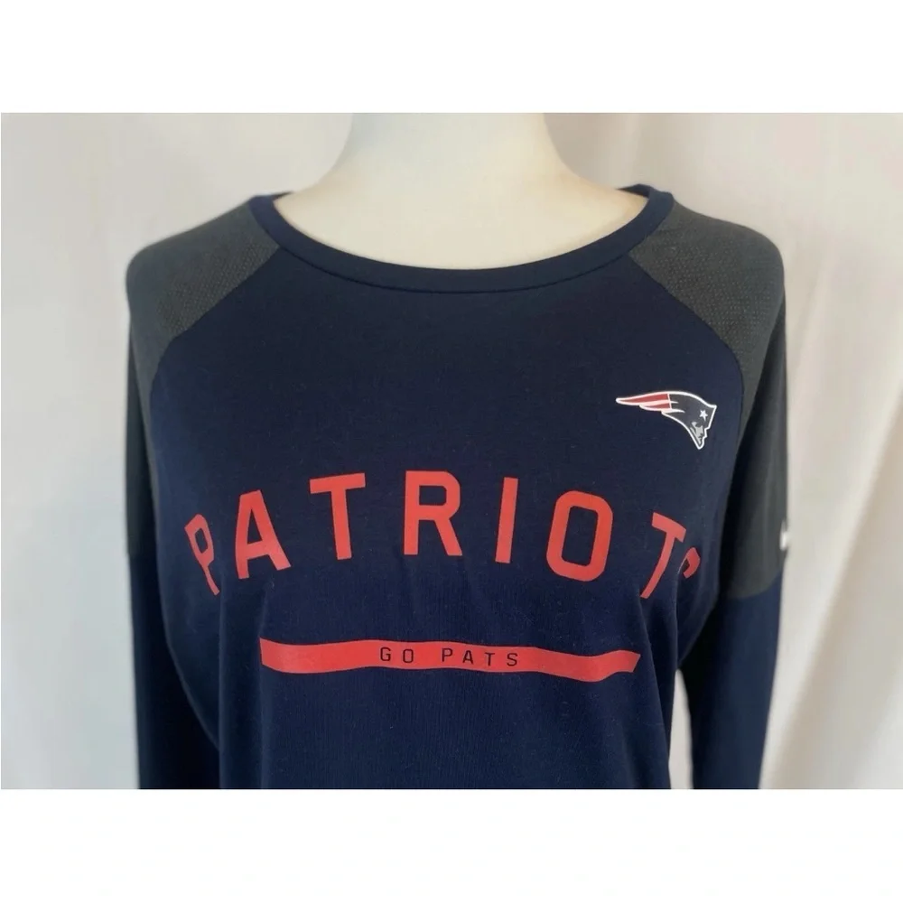Women S‎ Nike Navy New England Patriots Tailgate Long-Sleeve T-Shirt Top Dri Fit